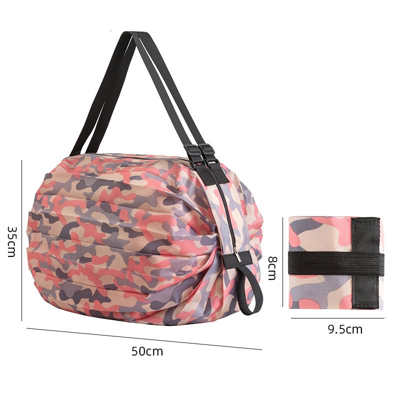 [New]Jaza Keja Reusable Foldable Shopping Bag Waterproof Oxford Cloth Travel Beach Bag Supermarket Grocery Portable Storage Bag