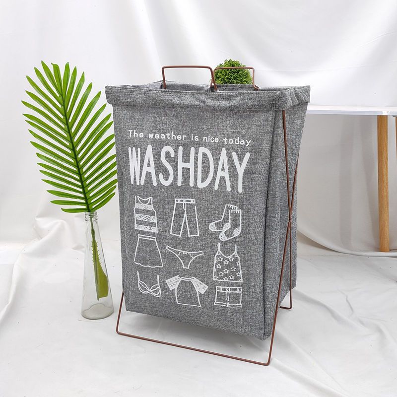 [New]Jaza Keja Folding Laundry Basket Dirty Clothes Hamper Cotton Linen Fabric Storage Bin Bathroom Laundry Basket Suitable for All Seasons