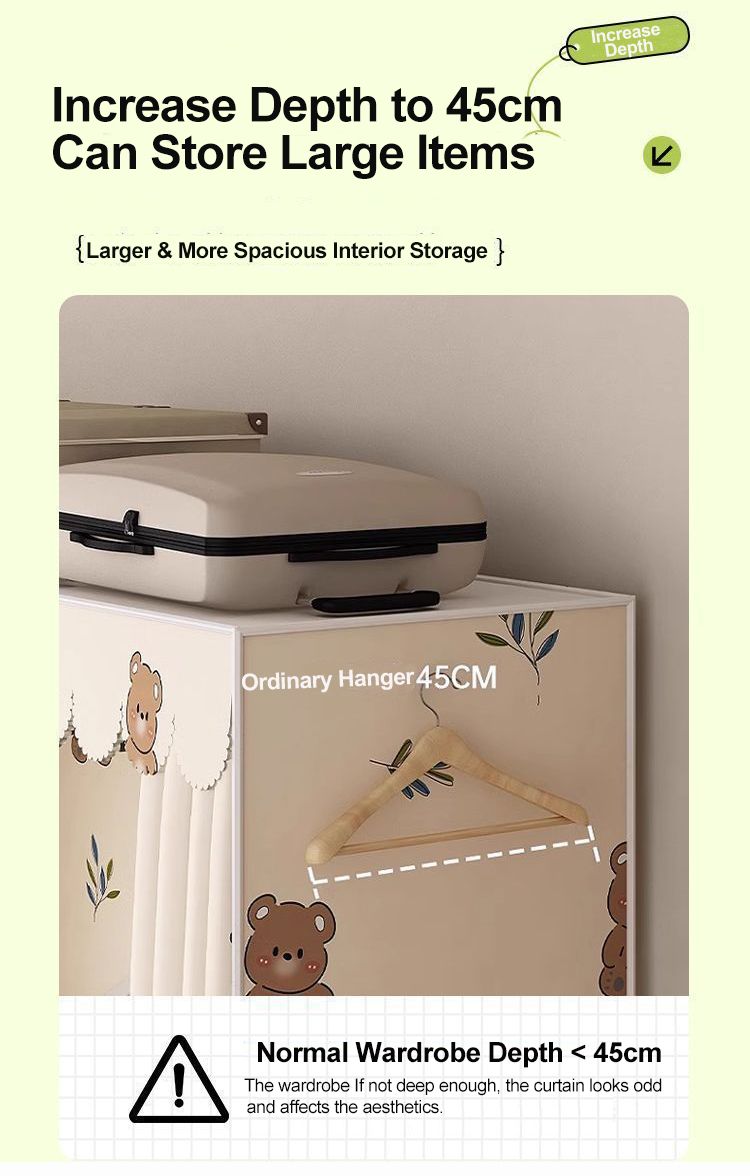 [New]Jaza Keja 160 Wide 20mm Thickened Heavy Duty Strong Portable Wardrobe Cloth Closet Furniture for Home Household Bedroom Assembly Cabinet Steel Pipe Reinforced Storage Rack Wardrobe