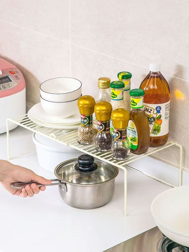 [New]Jaza Keja Expandable Shelf Organizer for Kitchen Countertop, Metal Cabinet Pantry Shelf, Spice Rack Organizer, Space Saving Non Slip Rustproof