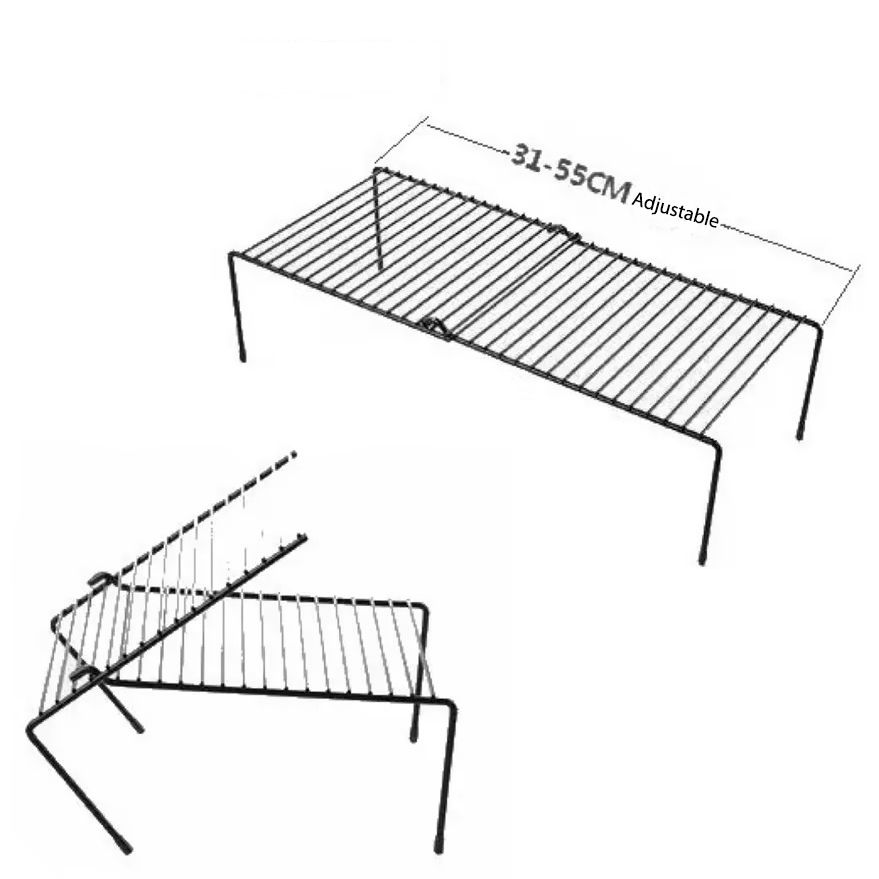 [New]Jaza Keja Expandable Shelf Organizer for Kitchen Countertop, Metal Cabinet Pantry Shelf, Spice Rack Organizer, Space Saving Non Slip Rustproof