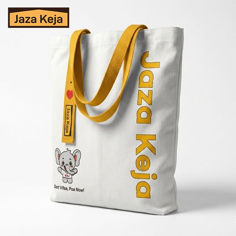 Jaza Keja Premium Canvas Reusable Tote Gift Bag Made of Natural Canvas with Handle,Work,DIY,Shopping