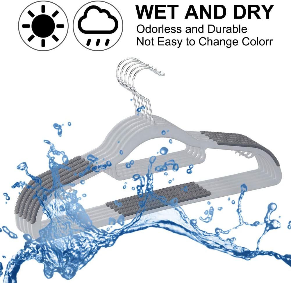 [New]Jaza Keja 10PCS Plastic Hangers Non Slip Slim Scratch Resistant Coat Hangers Heavy Duty Thin Plastic for Women Men Clothes Shoulder Corner Drying Rack