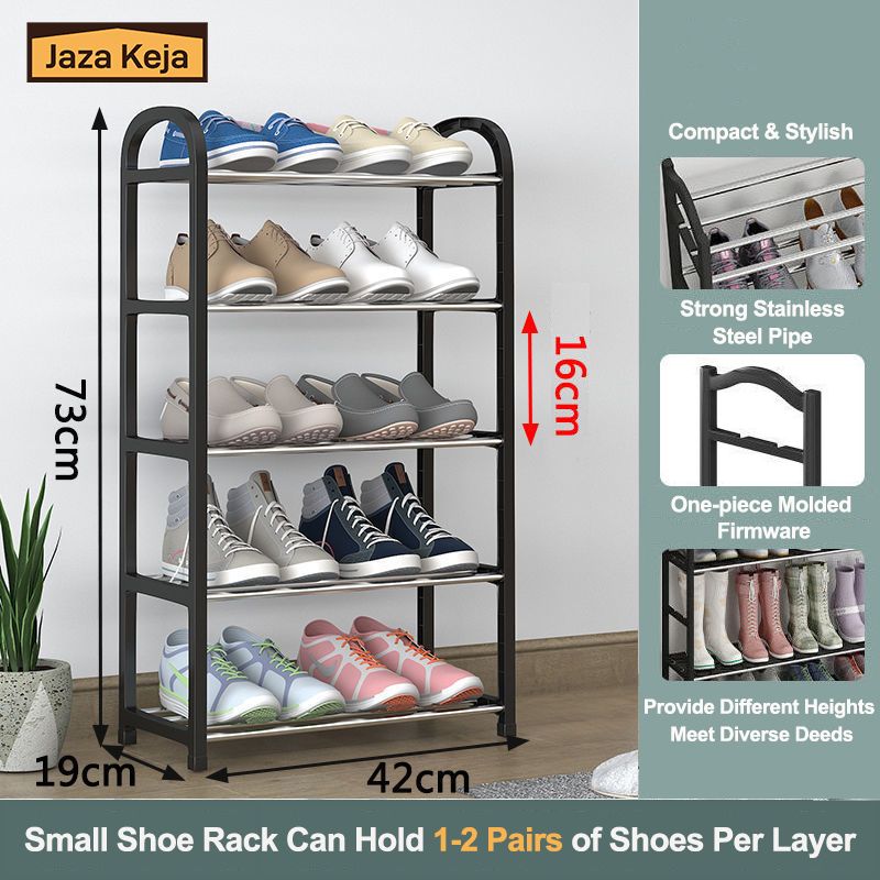 Jaza Keja 4 5 Layers Small Shoe Rack Economical Shoe Shelf Simple Shoe Cabinet Multi-layer Assembly Door Dormitory Organizer Shoe Storage Rack