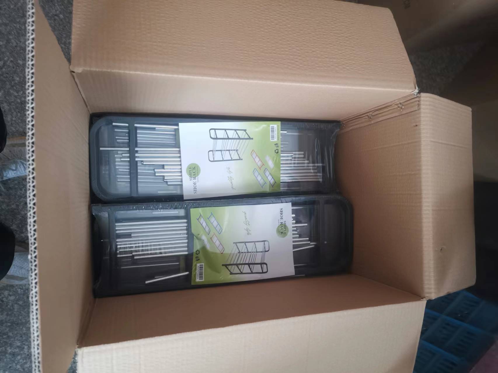 [New]Jaza Keja 60cm Extra Wide 4 Layer Shoe Rack Organizer for 12-16 Pairs Shoes Closet Entryway Bedroom Easy Assembly Storage Shelf with Side Handles