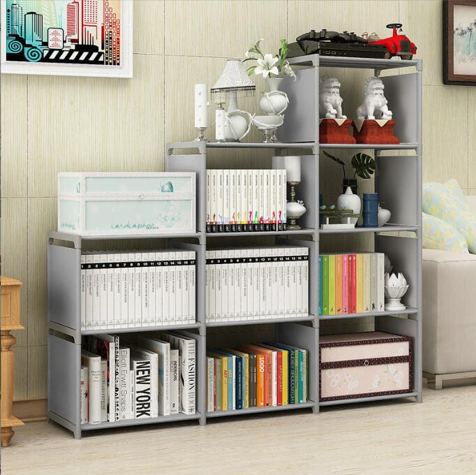 Jaza Keja 9 Cube Multifunctional Combination Metallic Storage Rack Book Shelf Clothes Premium Wardrobe Closet Toys Shoes Rack Stand Rack Self
