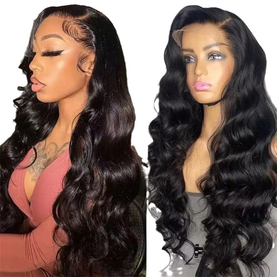 High Density 13x4 HD Lace Front Wigs Human Hair Body Wave Human Hair Wigs Glueless Pre Plucked Bleached Knots Lace Front Wig With Baby Hair Brazilian Hair Wigs For Black Women 24 Inch
