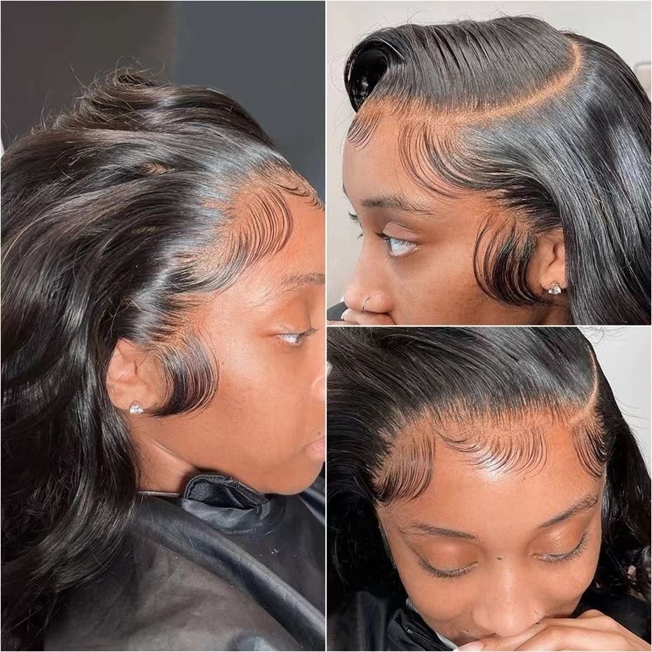 High Density 13x4 HD Lace Front Wigs Human Hair Body Wave Human Hair Wigs Glueless Pre Plucked Bleached Knots Lace Front Wig With Baby Hair Brazilian Hair Wigs For Black Women 24 Inch