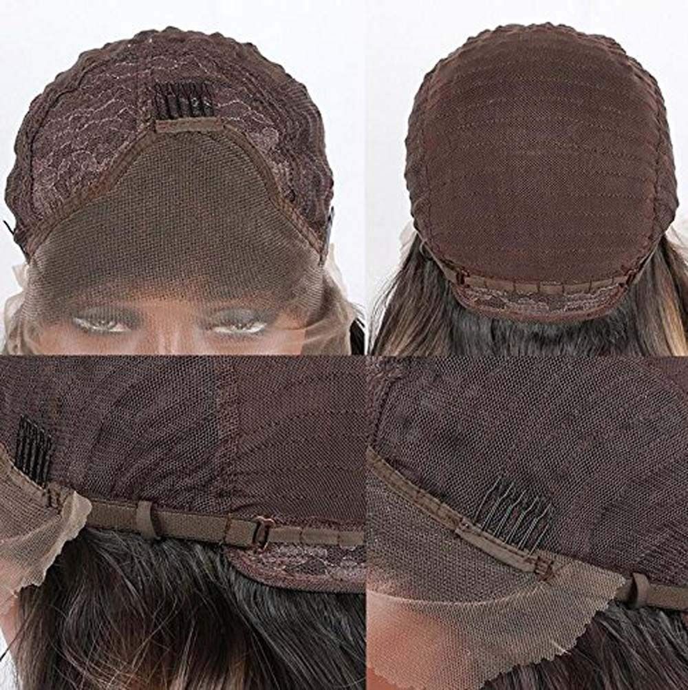 Luxury 13X4 Synthetic Lace Front Wigs for African Women - Pre-Plucked Natural Hairline, Heat Resistant Long Straight Black Hair with High Density & Breathable Soft Lace (Middle Part)