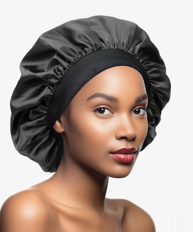 New Arrivals 2Pcs Silk Bonnet for Sleeping, Satin Hair Bonnets, Soft Elastic Band Silk Sleep Cap, Silk Hair Wrap for Curly Hair Black Friday