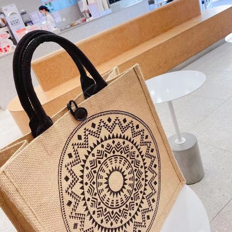 New Arrivals Women Large Capacity Shoulder Tote Bag Women Fashion Students Tote Bag Class Lady Tote Bags  Linen Single
