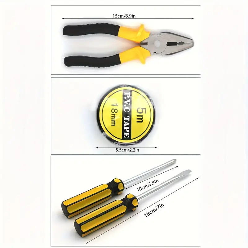 New Arrivals Upgraded 9-piece household hardware tools set gift tool box with hammer hand tools