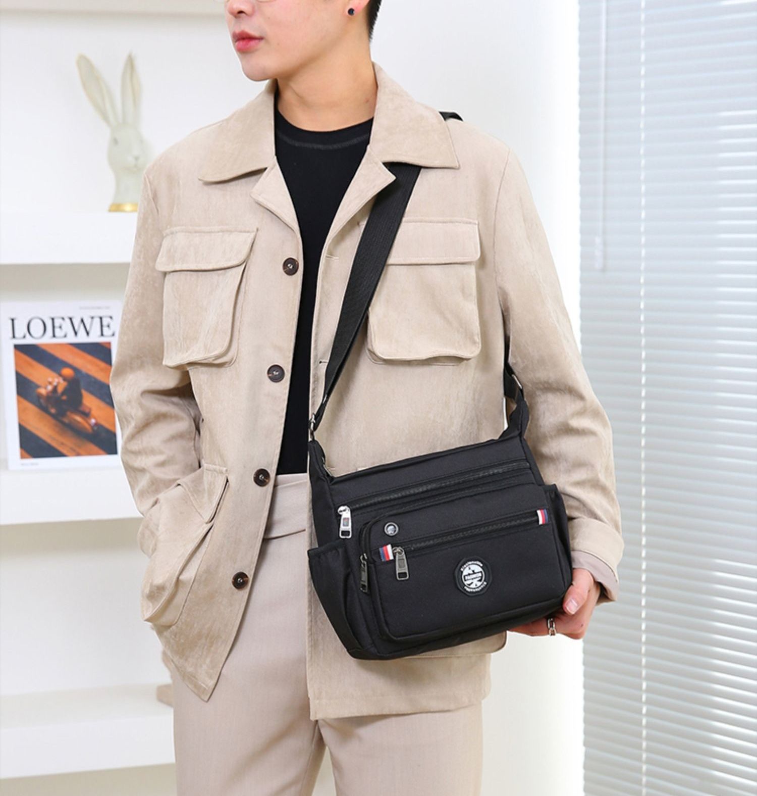 New Large Capacity Men's Shoulder Bag Men's Crossbody Bag Cross-Body Sling Bags