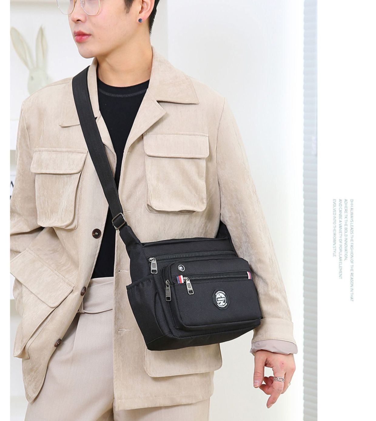 New Large Capacity Men's Shoulder Bag Men's Crossbody Bag Cross-Body Sling Bags