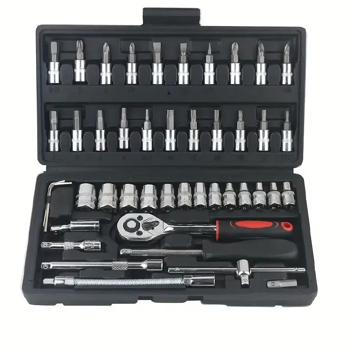 Tool 46 PCS Set Wrench Batch Head Ratchet Pawl Socket Spanner Screwdriver