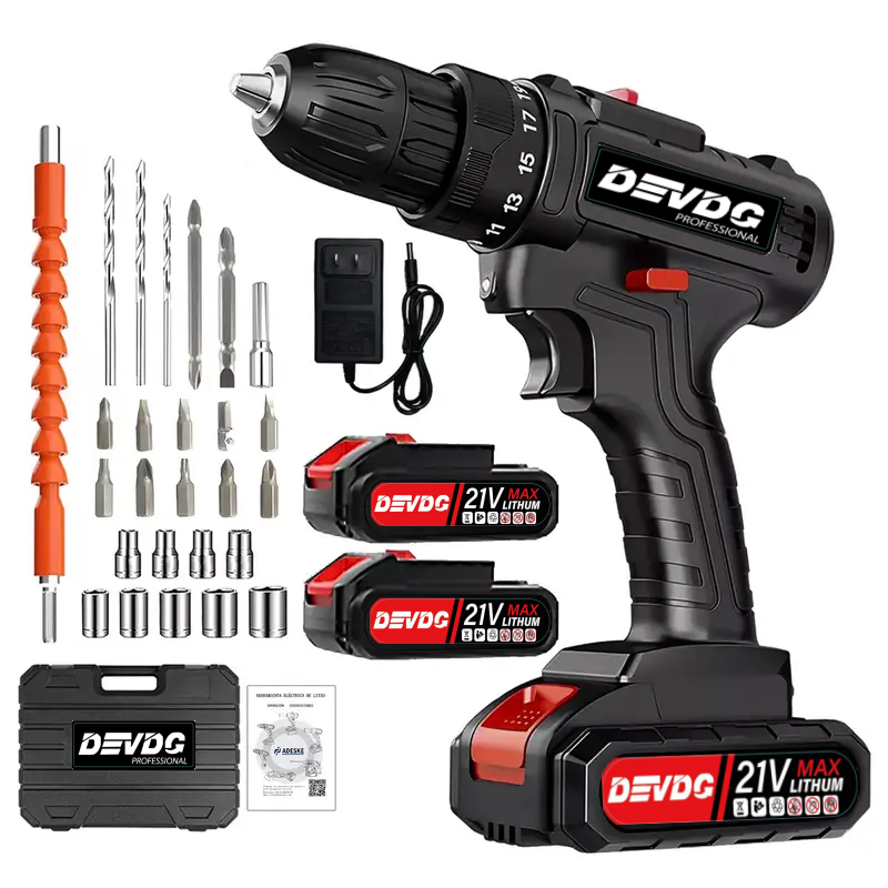 New Arrived 21V Household Electric Drill 28 Piece Set Lmited Time Promotion Can Drill Wood, Metal, Ceramic, Plastic EU Plug Accessories