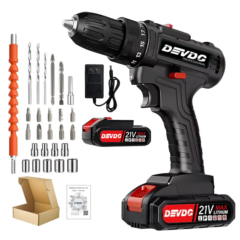 New Arrived 21V Household Electric Drill 28 Piece Set Lmited Time Promotion Can Drill Wood, Metal, Ceramic, Plastic EU Plug Accessories