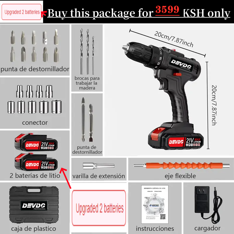 New Arrived 21V Household Electric Drill 28 Piece Set Lmited Time Promotion Can Drill Wood, Metal, Ceramic, Plastic EU Plug Accessories