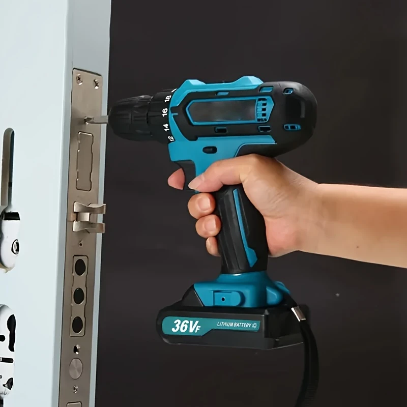 New Arrived 21V Household Electric Drill 38 Piece Set Three Functions Drillable Walls Electric Cordless Drill,charging electric screwdriver, drilling machine,drilling machine set ,drillling tool drill