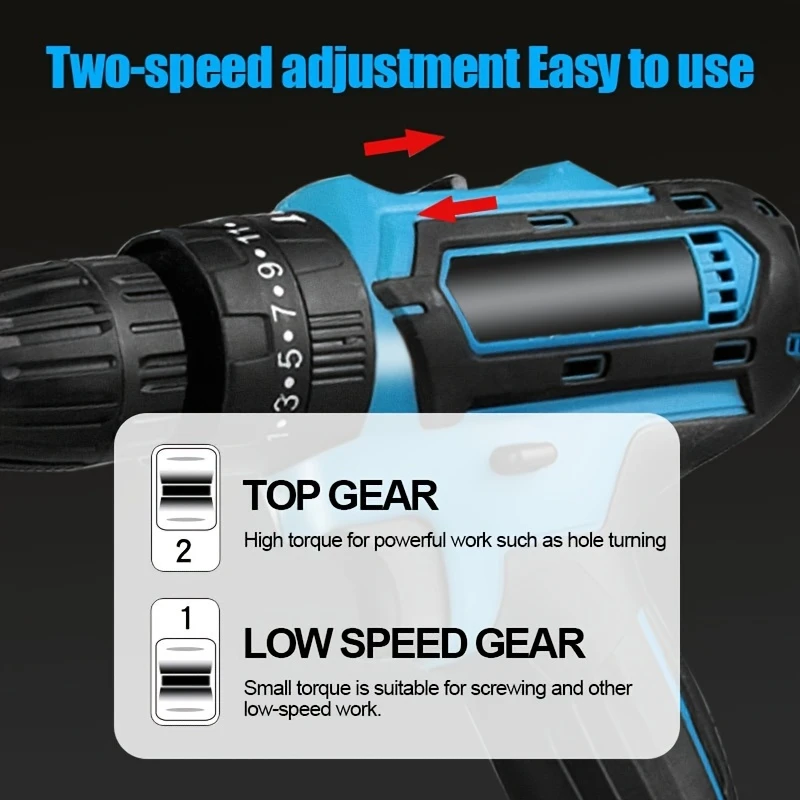 New Arrived 21V Household Electric Drill 38 Piece Set Three Functions Drillable Walls Electric Cordless Drill,charging electric screwdriver, drilling machine,drilling machine set ,drillling tool drill