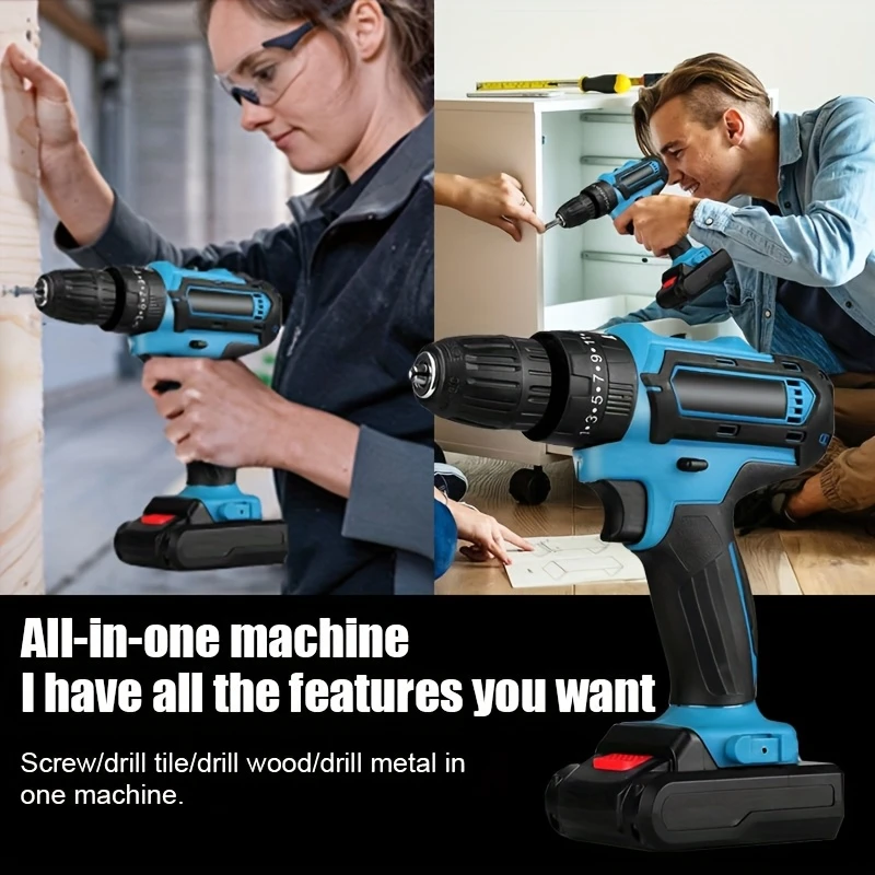 New Arrived 21V Household Electric Drill 38 Piece Set Three Functions Drillable Walls Electric Cordless Drill,charging electric screwdriver, drilling machine,drilling machine set ,drillling tool drill