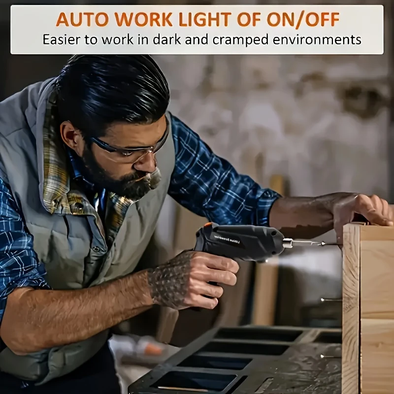 New arrival super power 47 sets of rechargeable wireless electric screwdrivers - multi-functional rotating tools, equipped with LED lights, suitable for household repairs, woodworking and DIY projects