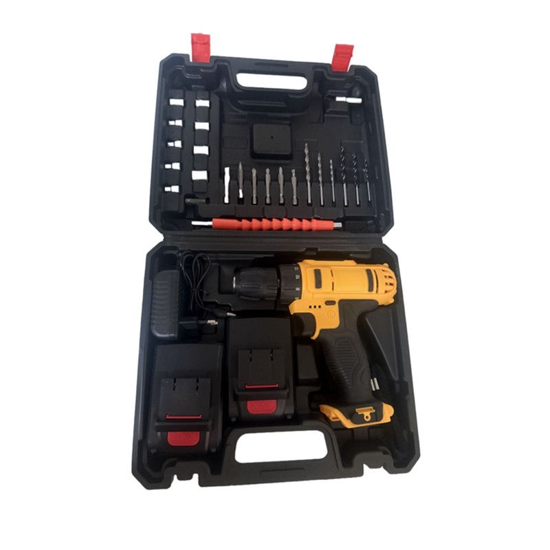 New Arrived 21V Household Electric Drill 37 Piece Set Lmited Time Promotion Can Drill Wood, Metal, Ceramic, Plastic EU Plug Accessories Two speed Power Hand Tools