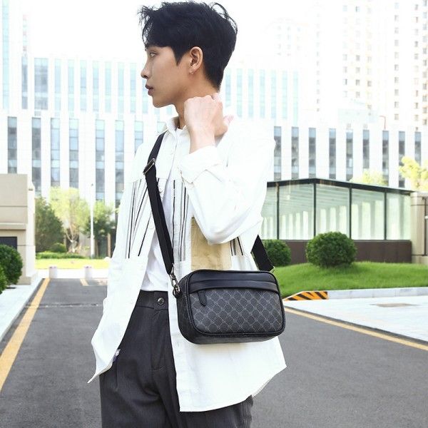Men's Casual Plaid Personality Fashion Print Sports Crossbody Bag  Shoulder Bags