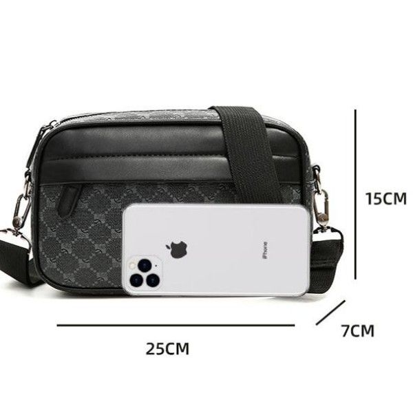 Men's Casual Plaid Personality Fashion Print Sports Crossbody Bag  Shoulder Bags