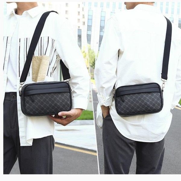 Men's Casual Plaid Personality Fashion Print Sports Crossbody Bag  Shoulder Bags
