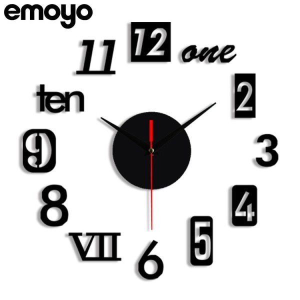 No Punch Creative Wall Clock Diy Living Room Fashion Home Art Modern Simple Clock Wall Clocks