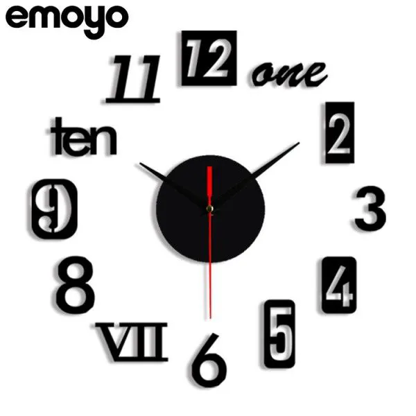 No Punch Creative Wall Clock Diy Living Room Fashion Home Art Modern Simple Clock Wall Clocks