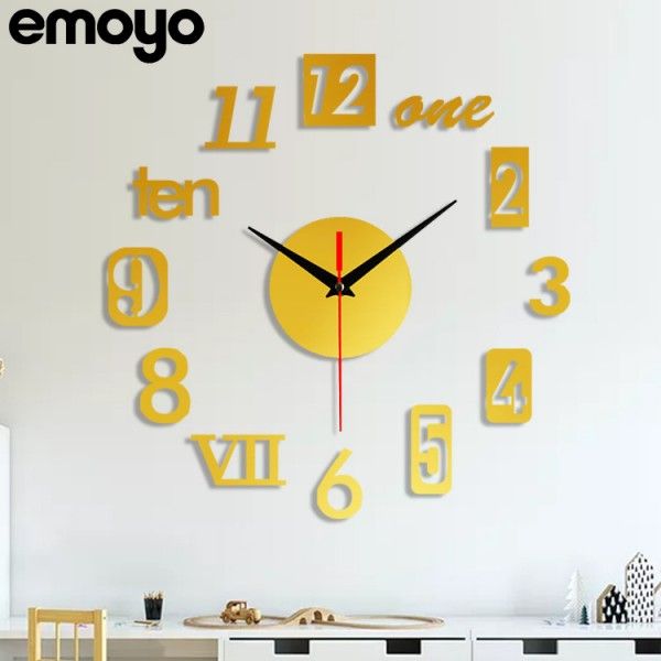 No Punch Creative Wall Clock Diy Living Room Fashion Home Art Modern Simple Clock Wall Clocks