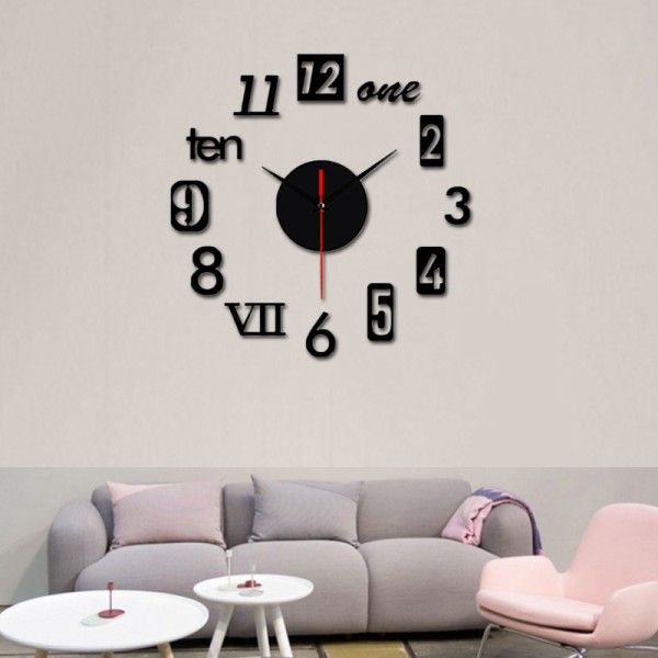 No Punch Creative Wall Clock Diy Living Room Fashion Home Art Modern Simple Clock Wall Clocks