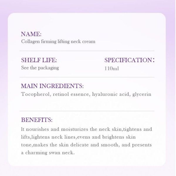 Collagen Firming And Lifting Neck Cream Neck Roller Cream
