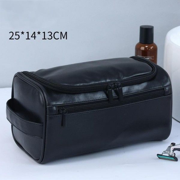Hand-Held Cosmetic Bag, Large-Capacity Waterproof Storage, Travel Pu Leather Toiletry Bag