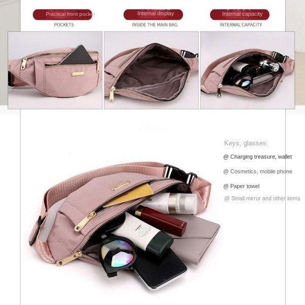 Elegant Waist Bag For Women Casual Oxford Fabric Single-Shoulder Crossbody Bag