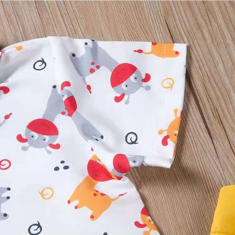 D-baby Casual Set Toddler Kids Boys Cartoon Shirt Tops+Shorts Set Outfits Clothes 2PCS
