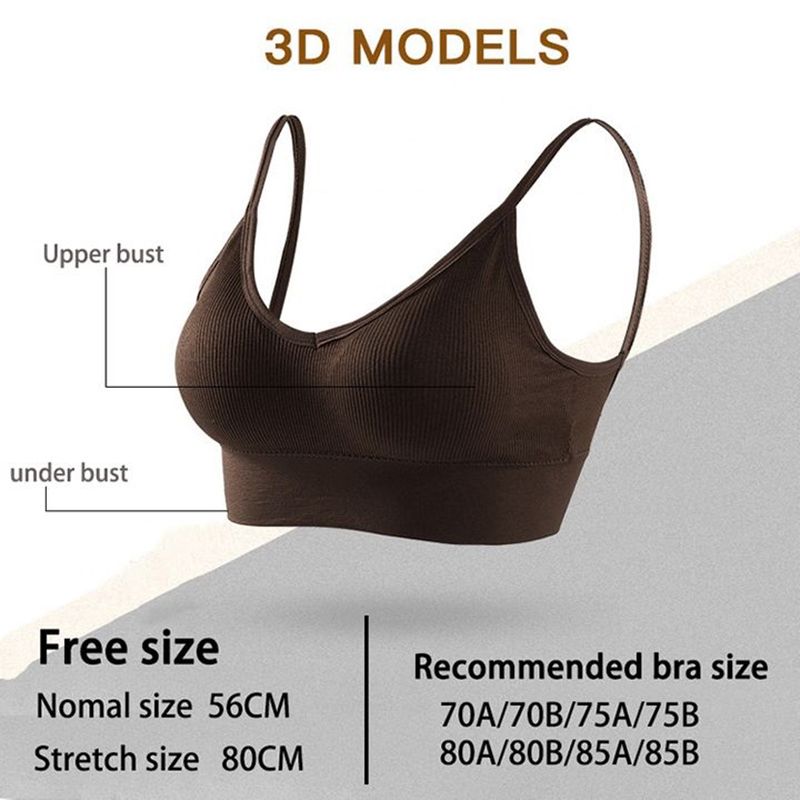 D-baby Comfortable Women Lingerie Elastic Gathering Bralette Push Up Bra Ladies Underwear Sexy Sports Bra Coffee Free size