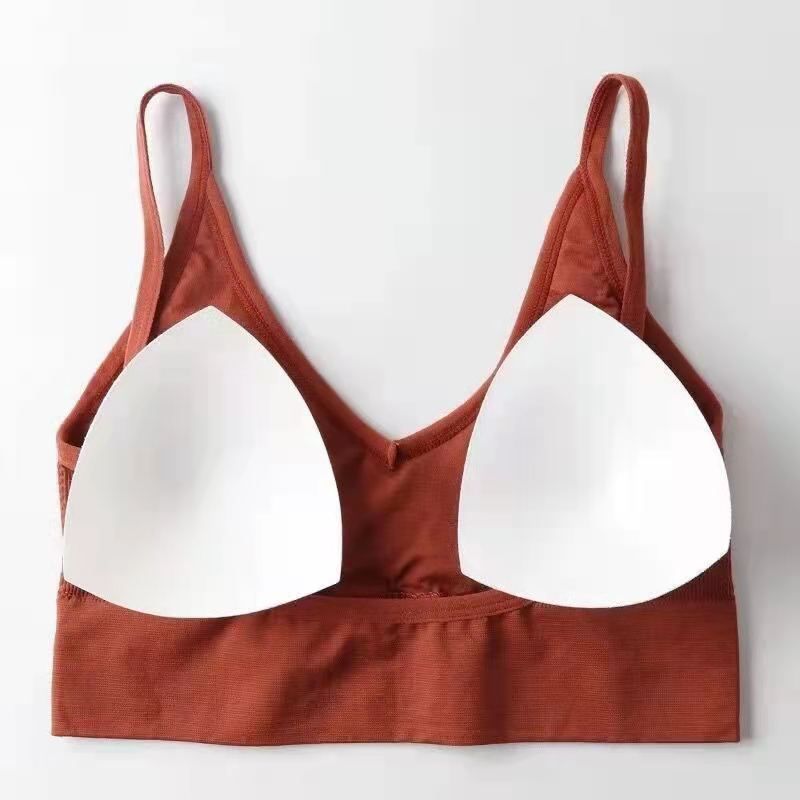 D-baby Comfortable Women Lingerie Elastic Gathering Bralette Push Up Bra Ladies Underwear Sexy Sports Bra Coffee Free size