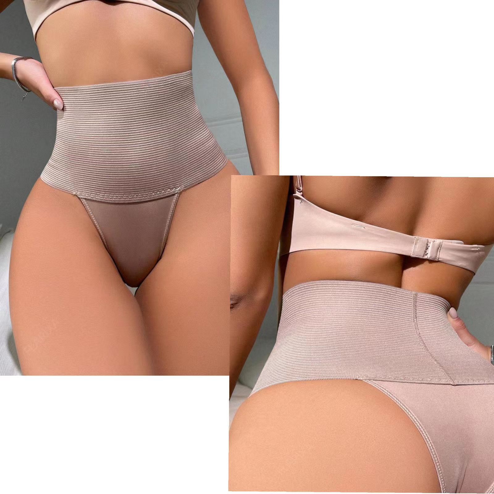2 PCS Plus Size Panties Shapewear High Waist Tummy Control Panties Women Thong Panty Shaper Slimming Underwear Body Shaper