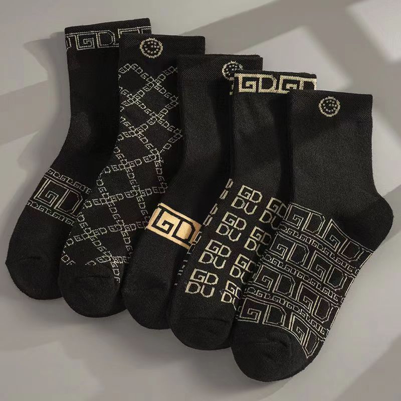 5 Pairs High Quality Men's Socks Men's medium socks Men's autumn and winter sports socks Men's cotton socks