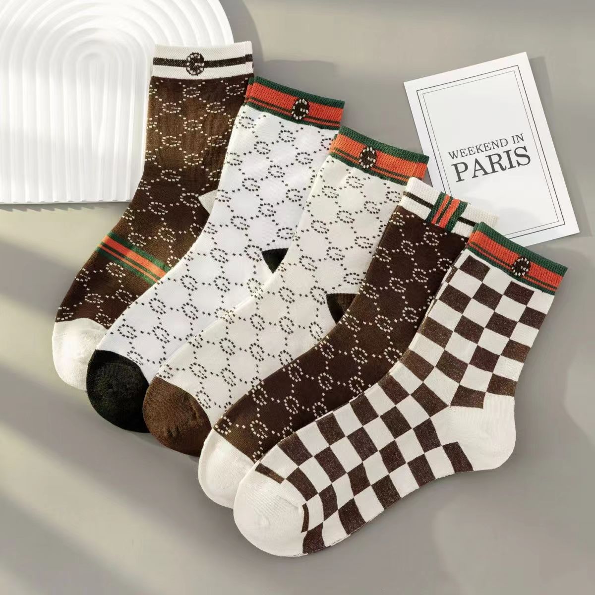 5 Pairs High Quality Men's Socks Men's medium socks Men's autumn and winter sports socks Men's cotton socks