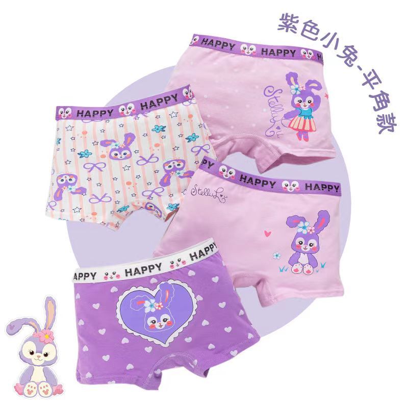 D-baby 4 Pcs/pack Children Cotton Underwear Baby Girl Cartoon Printed Boxer Briefs Panties