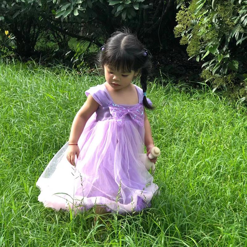 D-baby 2.5-3.5 y Baby girl dress skirt kids multilayer lace skirt girl princess dress party dress