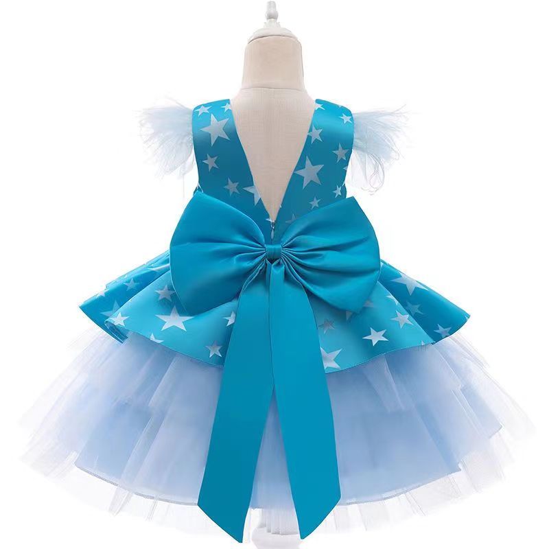 D-baby 1-5.5y Baby girl dress skirt kids multilayer lace skirt girl princess dress party dress