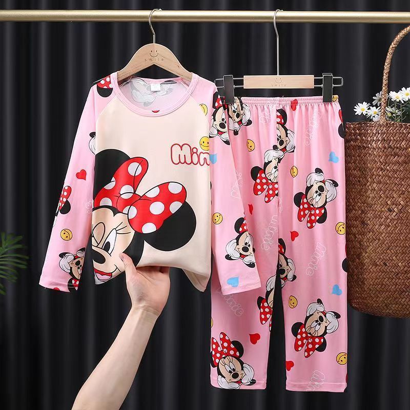 D-baby Girls or Boys,Pajamas,Home clothes,Spider-man/Superman/Minnie/Princess Print Top + Pants suit