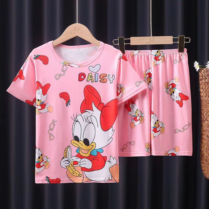 D-baby kids，girls or boys, pajamas, home clothes, lovely comfortable top + shorts suit