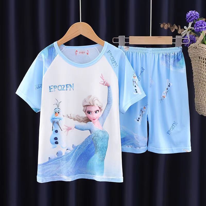 D-baby kids，girls or boys, pajamas, home clothes, lovely comfortable top + shorts suit