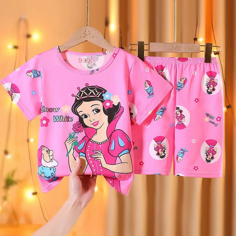 D-baby kids，girls or boys, pajamas, home clothes, lovely comfortable top + shorts suit